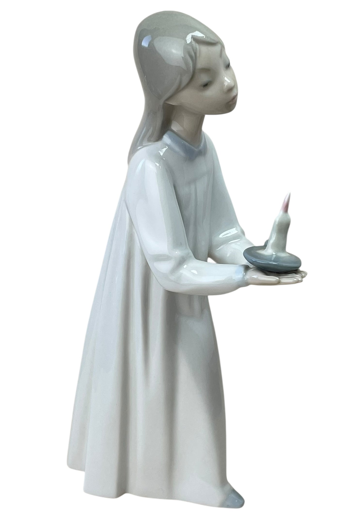 Retired Vintage Lladró Girl with Candle Figurine
