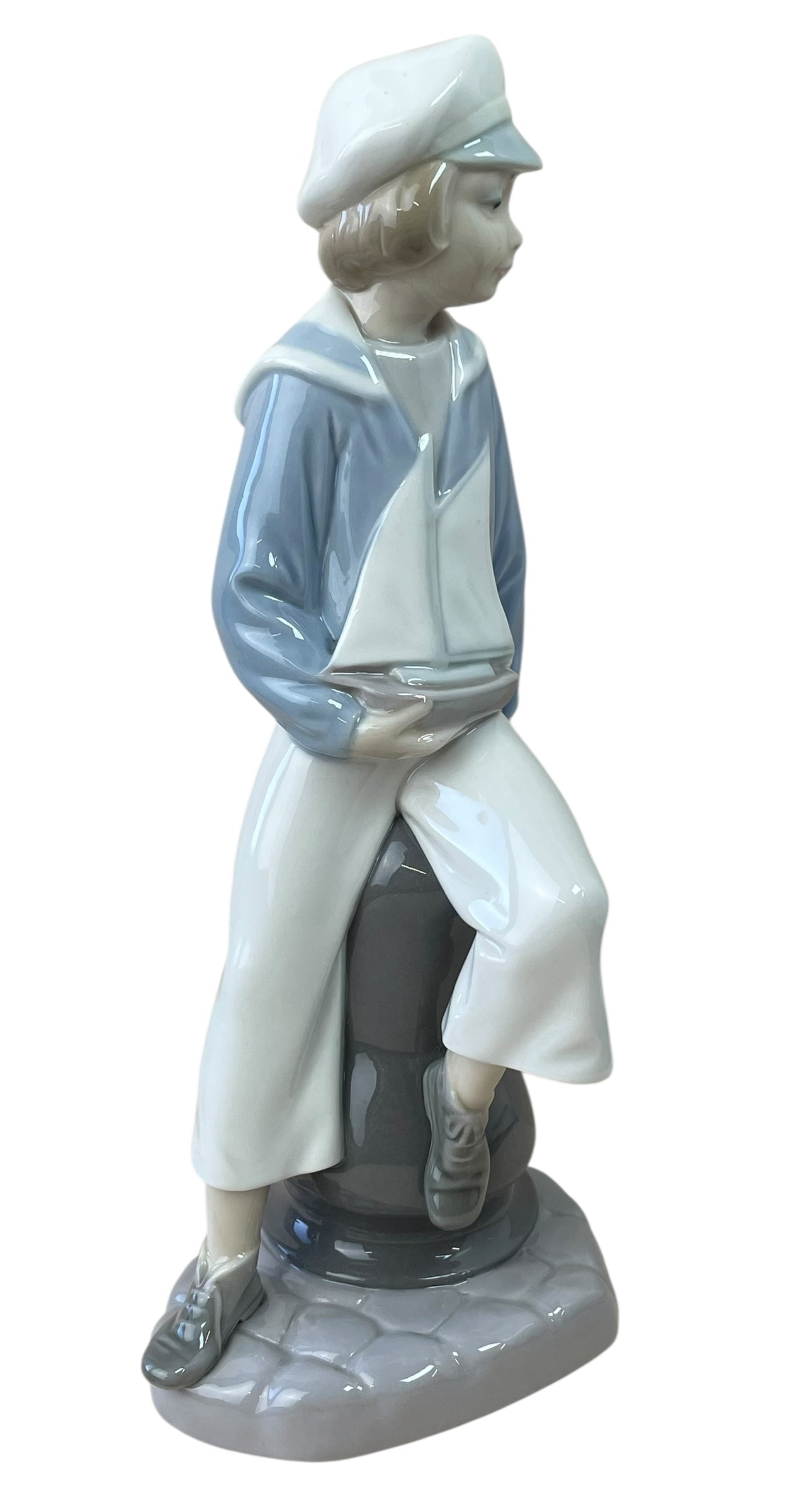 Retired Vintage Lladró Boy with Yacht Figurine
