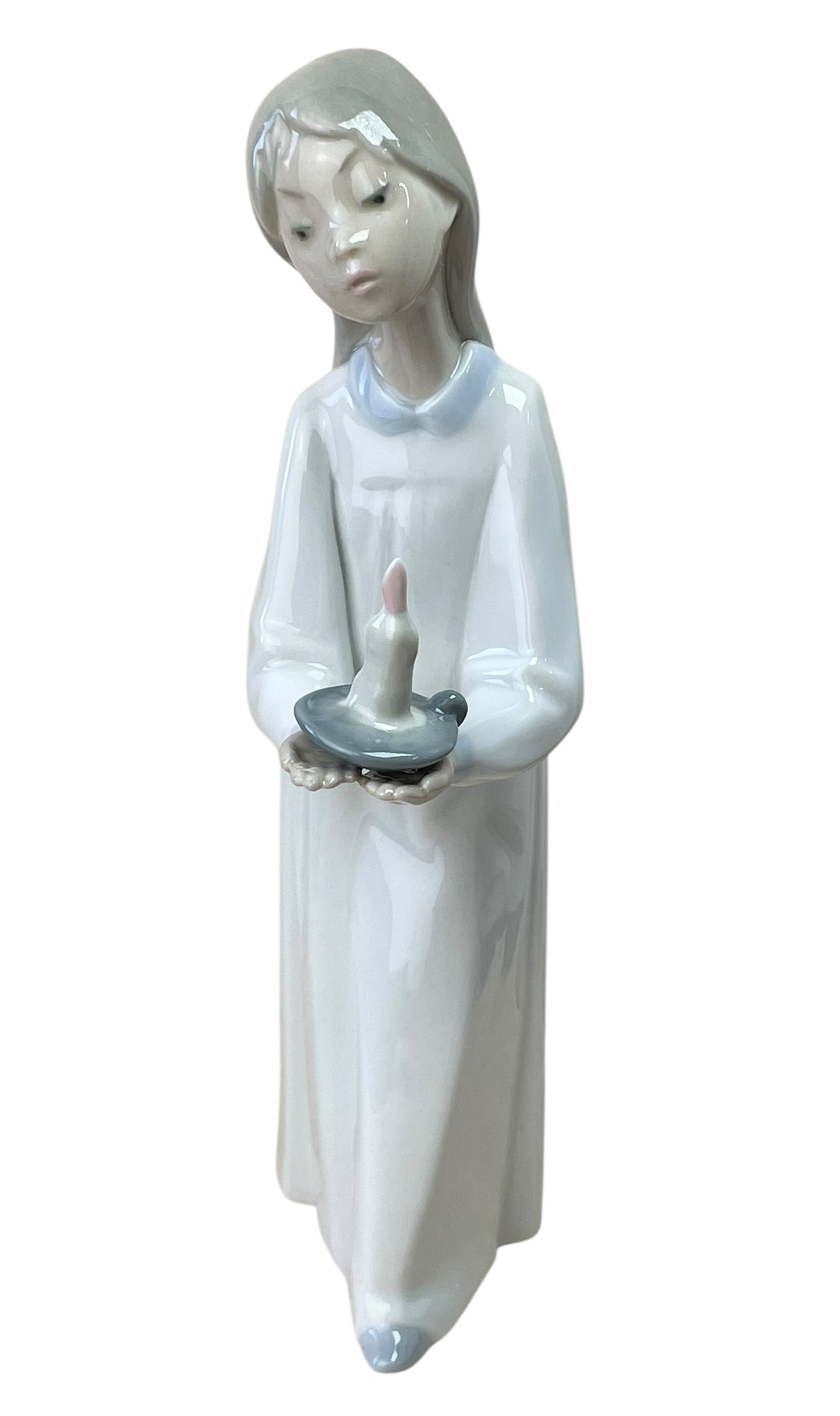 Retired Vintage Lladró Girl with Candle Figurine