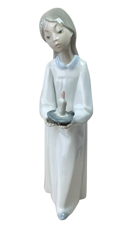 Retired Vintage Lladró Girl with Candle Figurine
