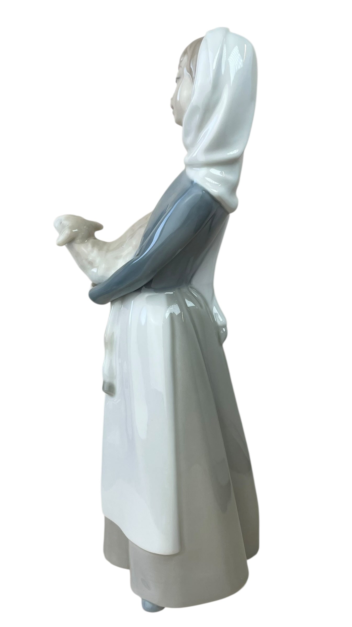 Lladró Girl Holding Lamb Large Figurine