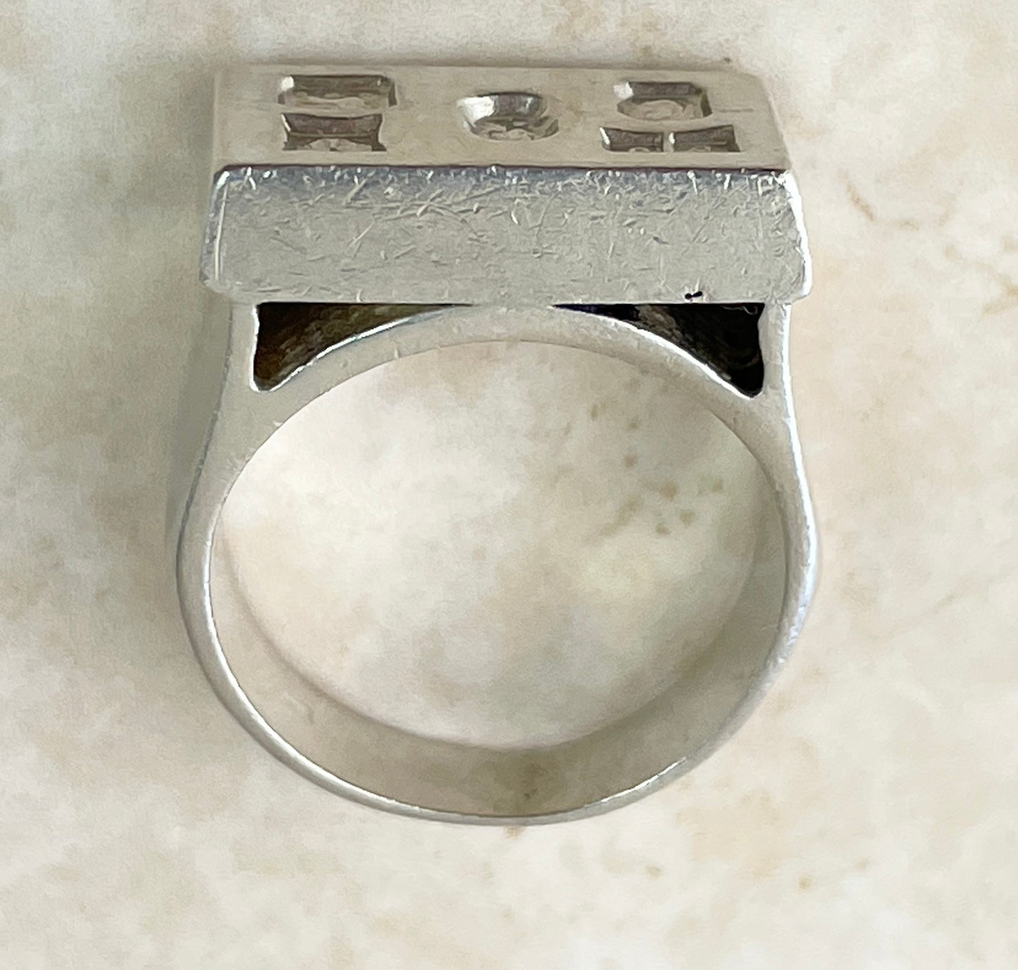 Rare Vintage Sterling Silver Ingot Ring 1977 UK-R