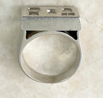 Rare Vintage Sterling Silver Ingot Ring 1977 UK-R