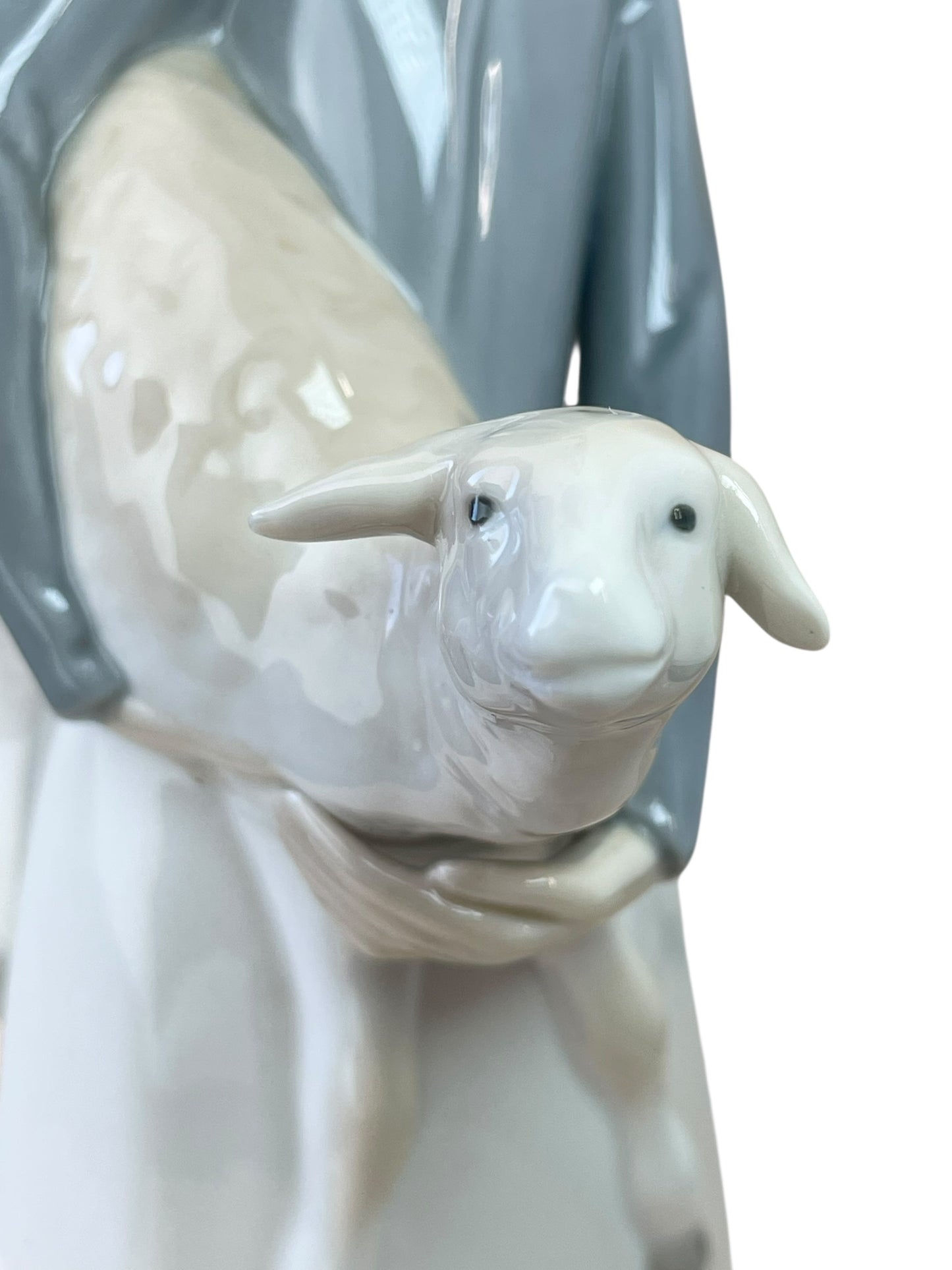 Lladró Girl Holding Lamb Large Figurine