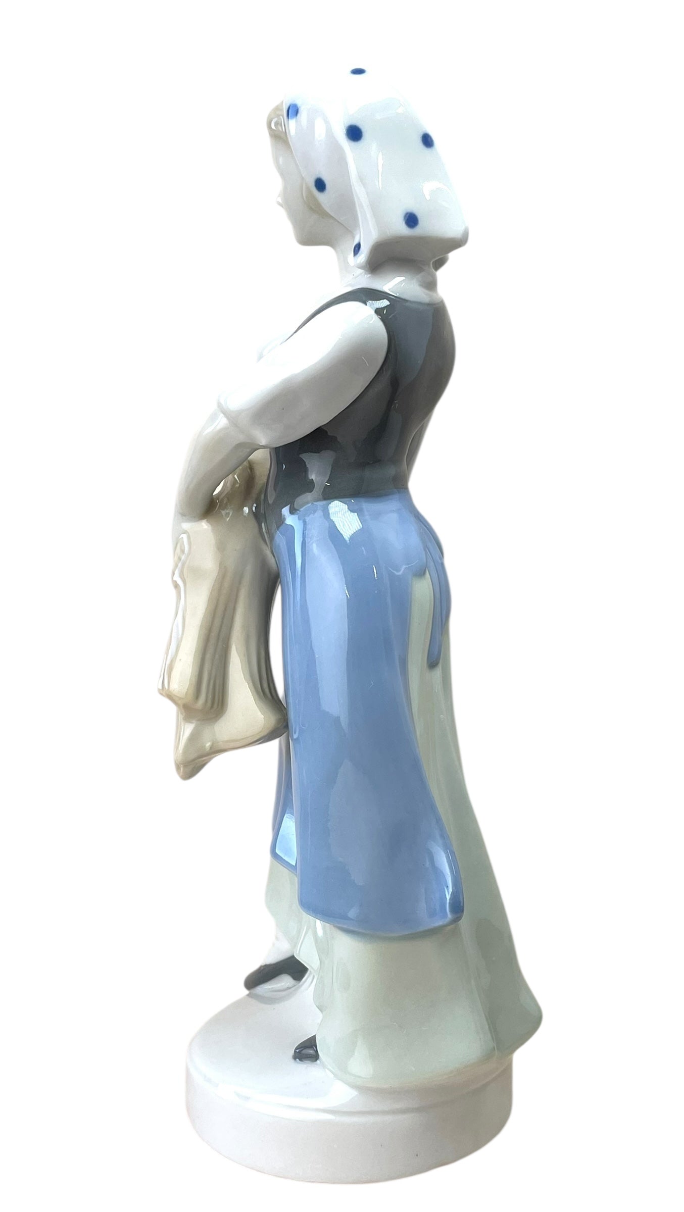 Vintage German Lippeldorf GDR Girl with Wheat Large Figurine