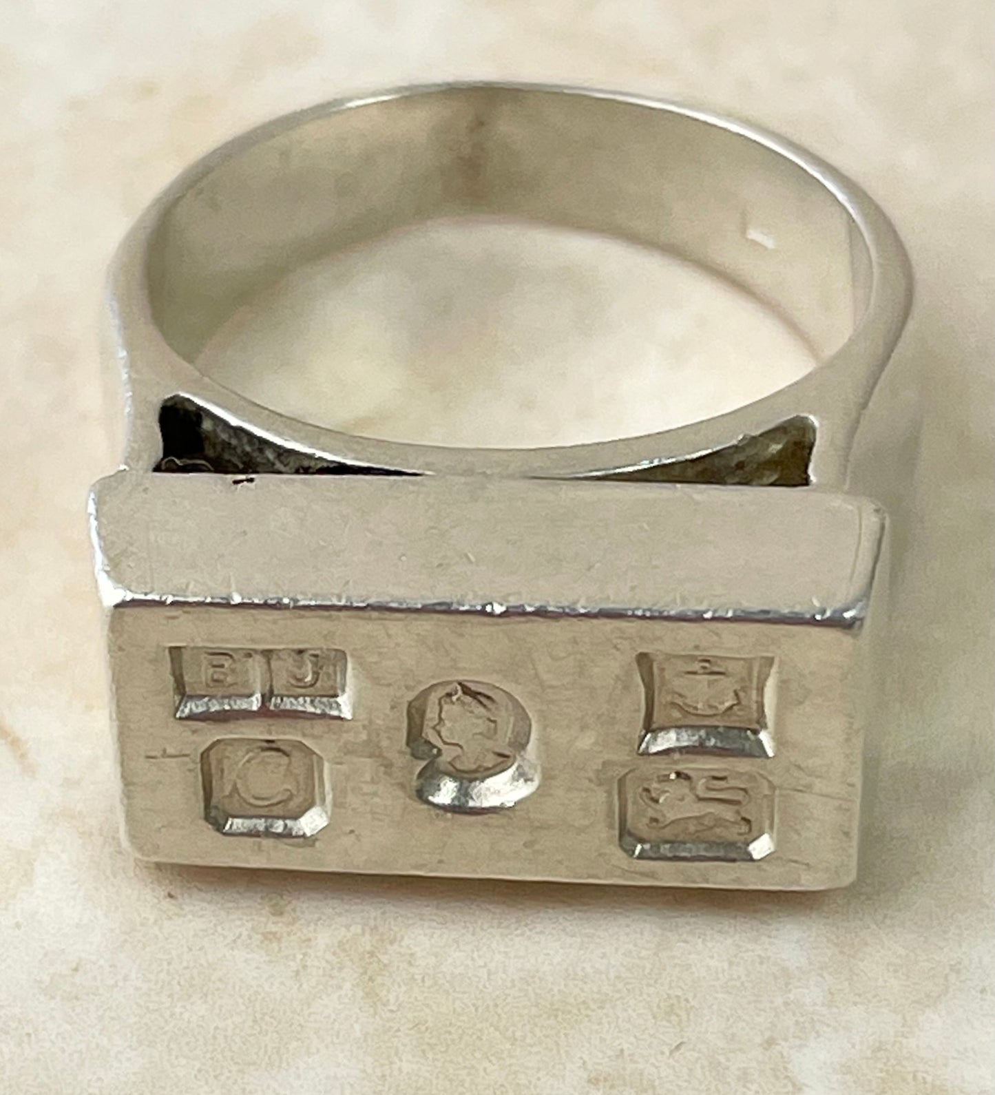 Rare Vintage Sterling Silver Ingot Ring 1977 UK-R