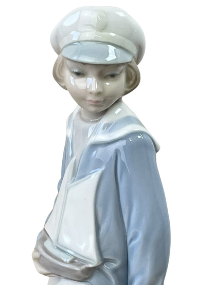 Retired Vintage Lladró Boy with Yacht Figurine