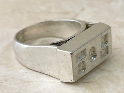 Rare Vintage Sterling Silver Ingot Ring 1977 UK-R