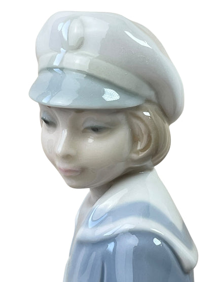 Retired Vintage Lladró Boy with Yacht Figurine