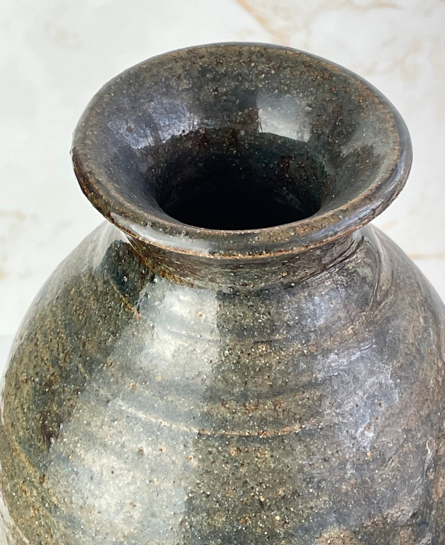 Vintage Studio Pottery Salt Glazed Vase - Unsigned