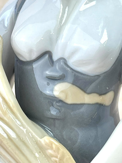 Vintage German Lippeldorf GDR Girl with Wheat Large Figurine