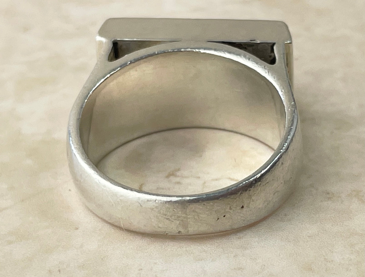 Rare Vintage Sterling Silver Ingot Ring 1977 UK-R