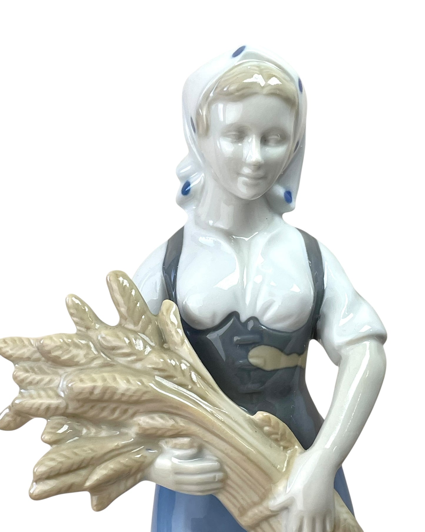 Vintage German Lippeldorf GDR Girl with Wheat Large Figurine