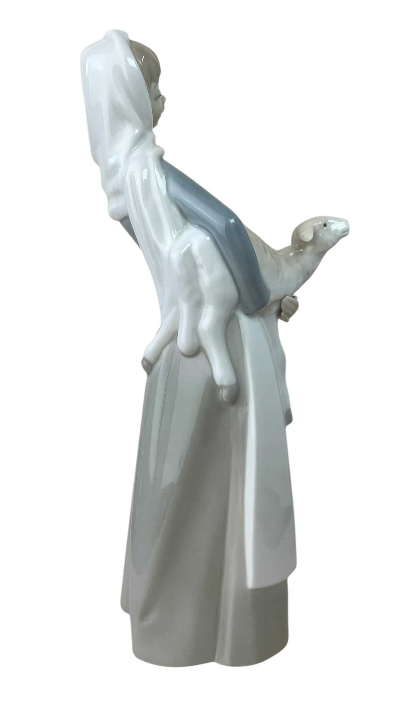 Lladró Girl Holding Lamb Large Figurine