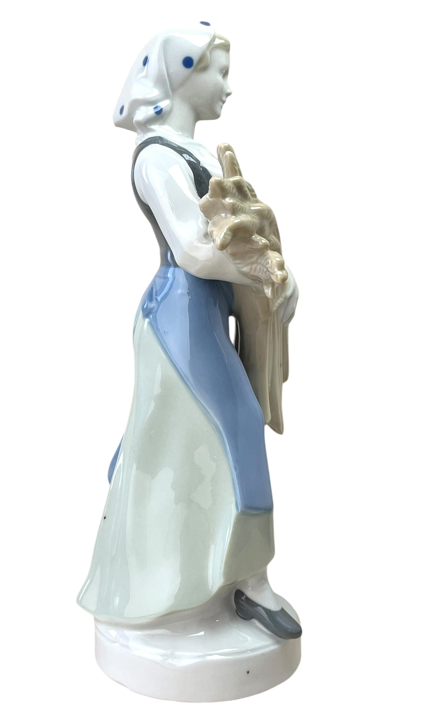 Vintage German Lippeldorf GDR Girl with Wheat Large Figurine