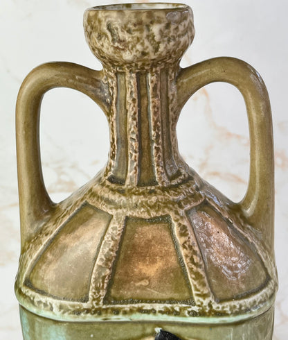 Vintage Mid-Century Egyptian Revival Motif Twin Handled Vase - Eva Sud